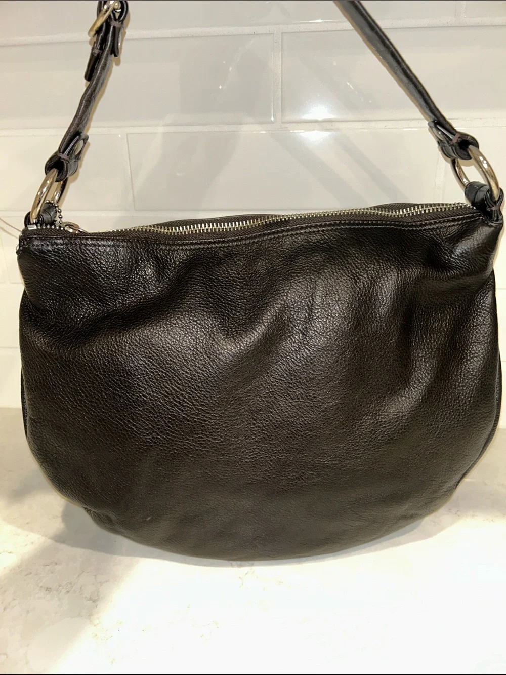 COACH 13655 Ali Hobo black leather shoulder bag